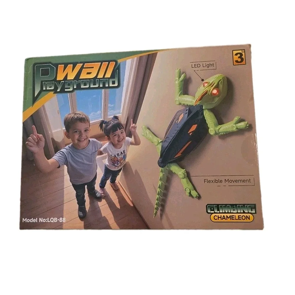 Wall Climbing RC Chameleon Toy for Kids, Rechargeable Remote Control Lizard NIB